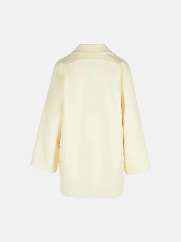 Max Mara 'Teddy Crop' White Wool Blend Coat Women