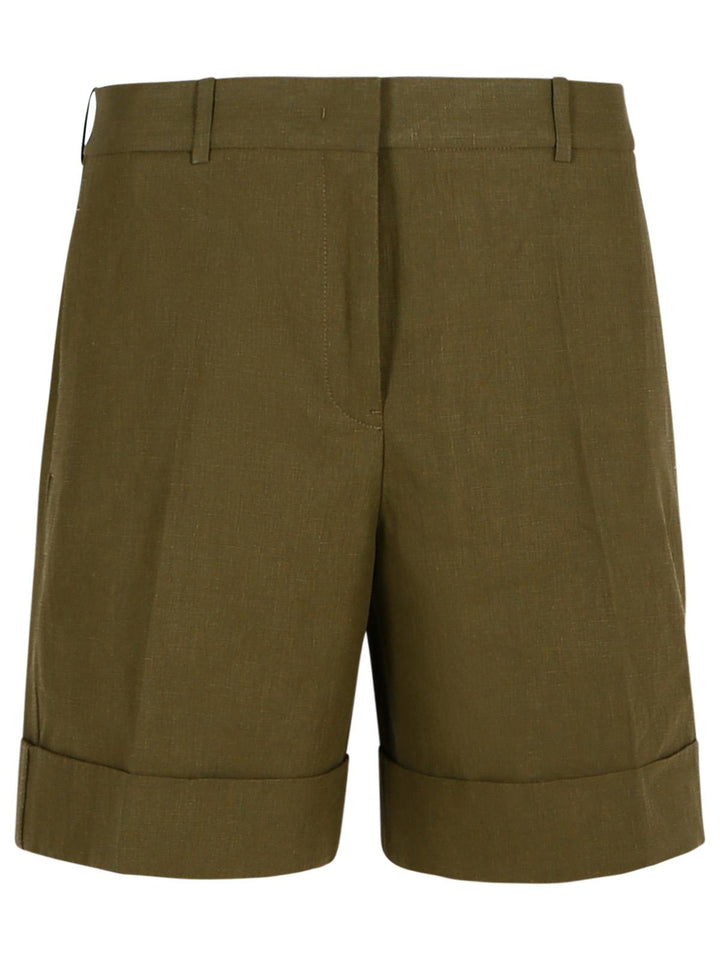 Jil Sander Green Linen Shorts Women