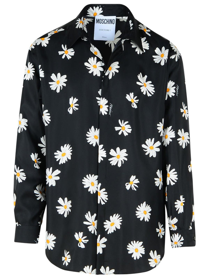 Moschino Black Silk Shirt Men