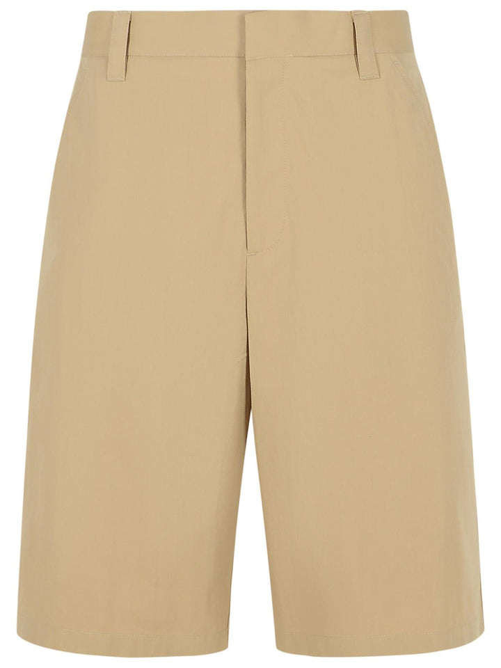 Moschino Beige Cotton Blend Bermuda Shorts Men