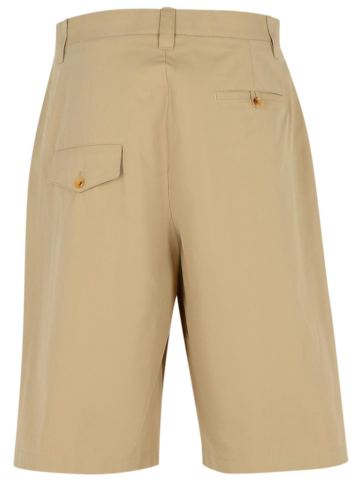 Moschino Beige Cotton Blend Bermuda Shorts Men