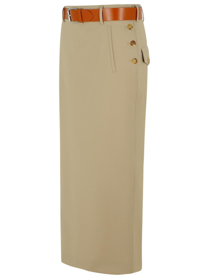 Moschino Beige Virgin Wool Skirt Women