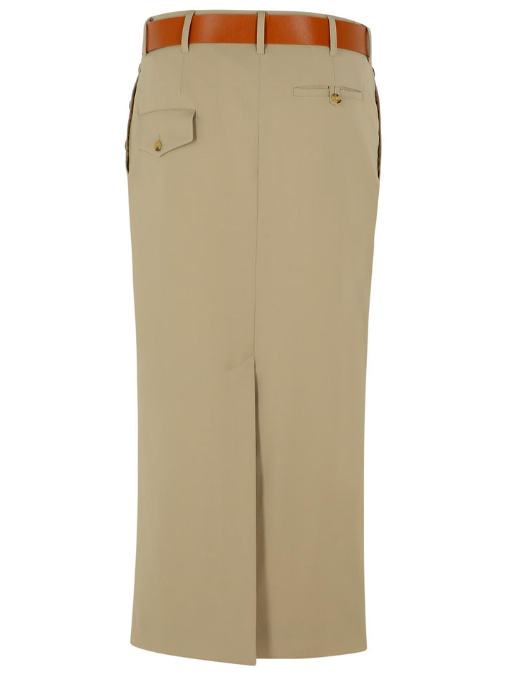 Moschino Beige Virgin Wool Skirt Women