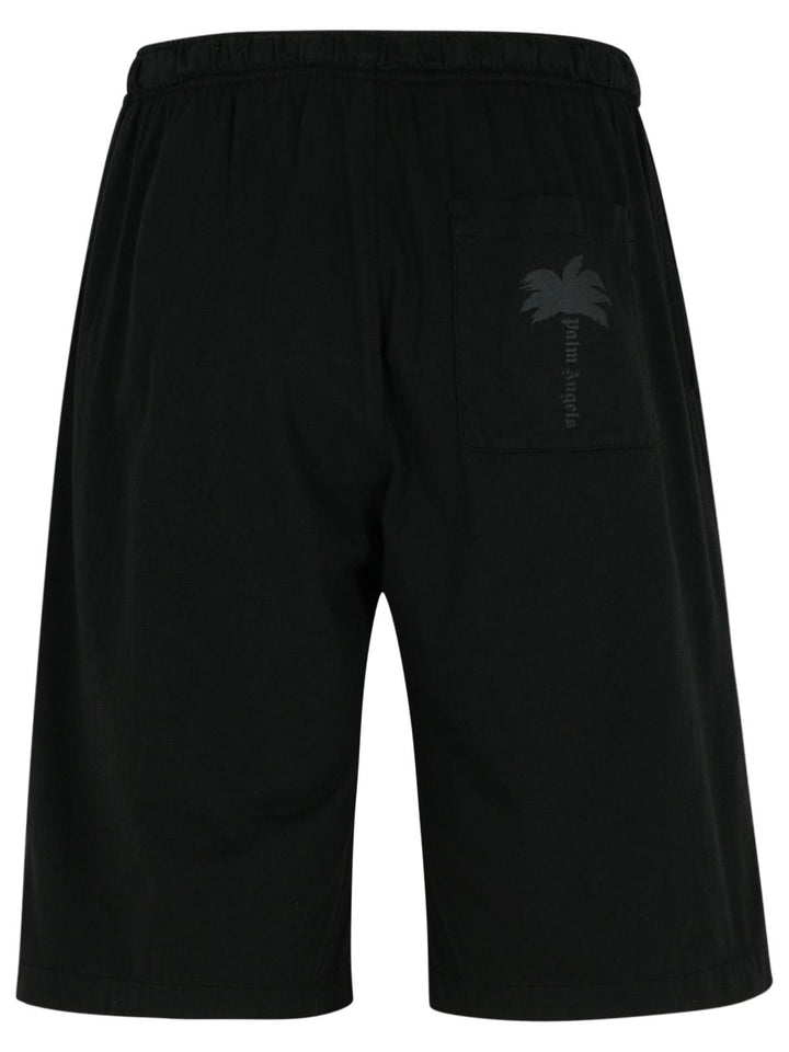 Palm Angels Black Cotton Bermuda Shorts Men