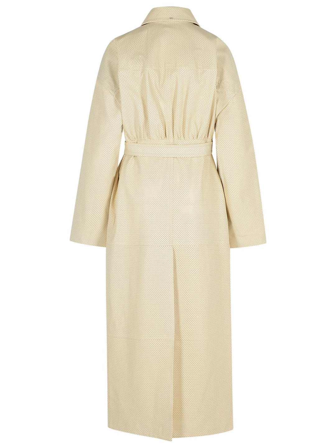 Sportmax Ivory Leather Trench Coat Women