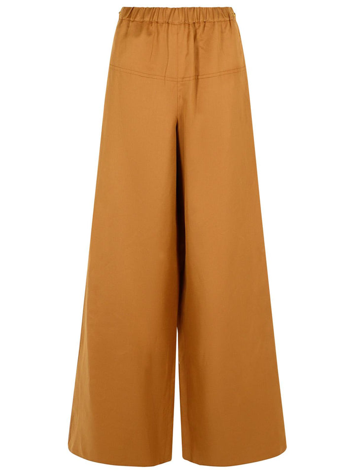 Max Mara 'Onore' Brown Linen Blend Trousers Women