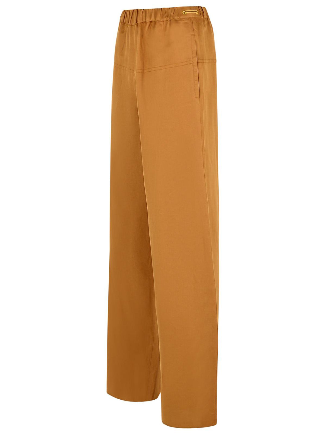Max Mara 'Onore' Brown Linen Blend Trousers Women