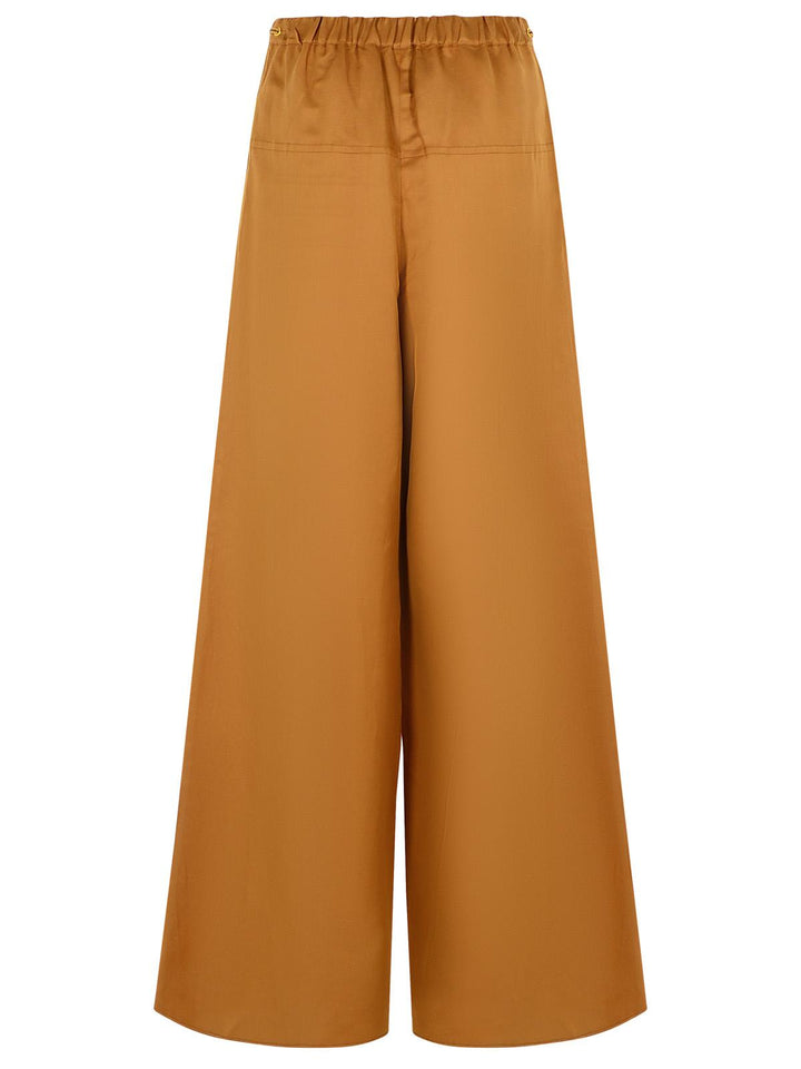 Max Mara 'Onore' Brown Linen Blend Trousers Women