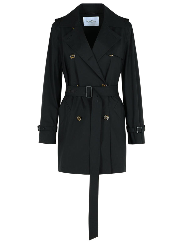 Max Mara 'Landa' Black Cotton Trench Coat Women