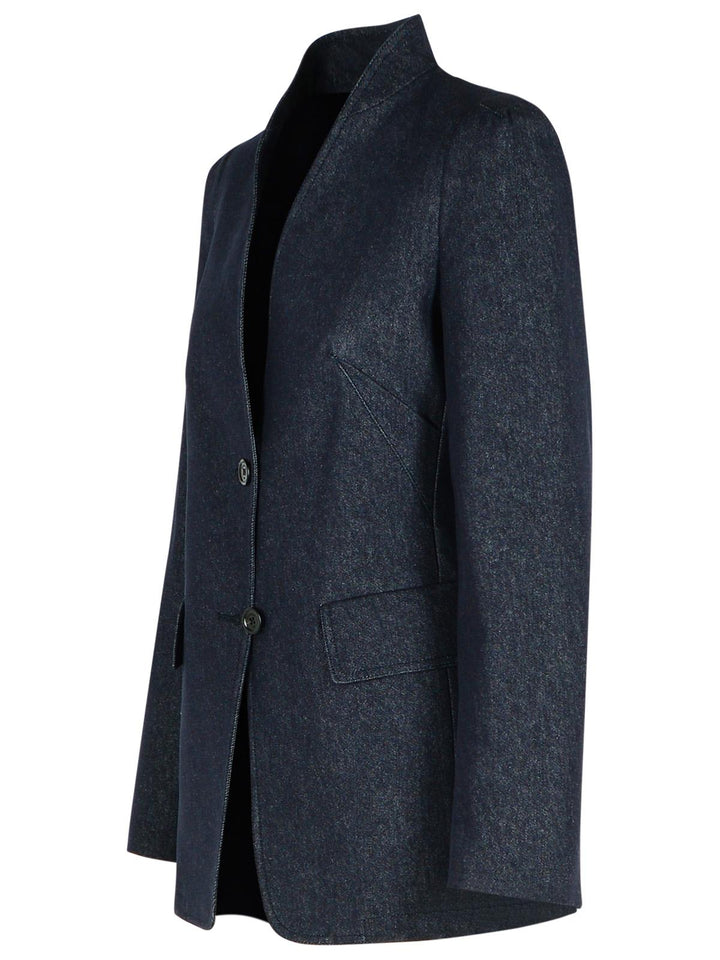 Max Mara 'Beatrice' Blue Cotton Blazer Women