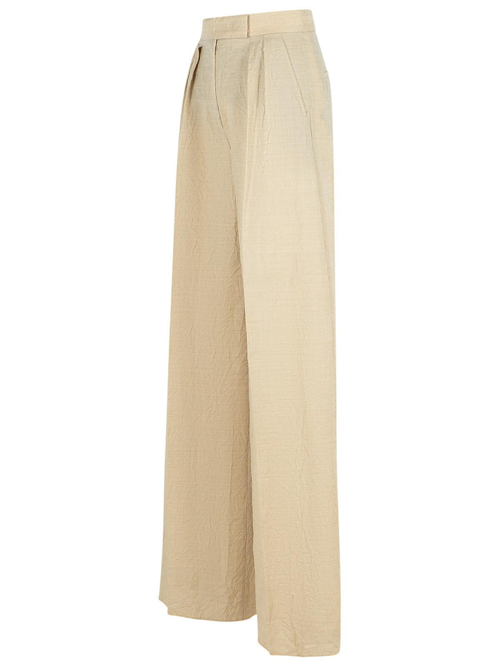 Max Mara 'Acinoso' Beige Fine Wool Pants Women