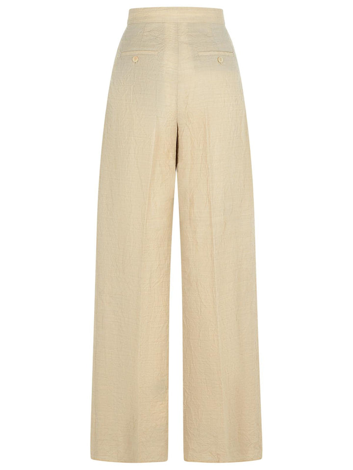 Max Mara 'Acinoso' Beige Fine Wool Pants Women