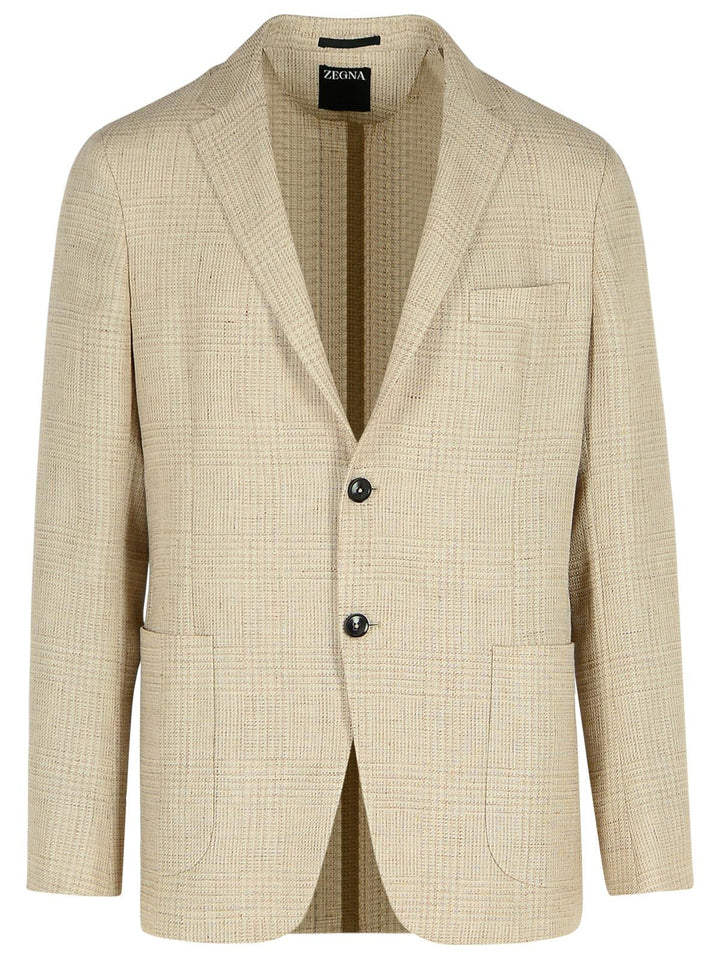 Zegna 'Drop 7' Beige Linen Blend Jacket Men