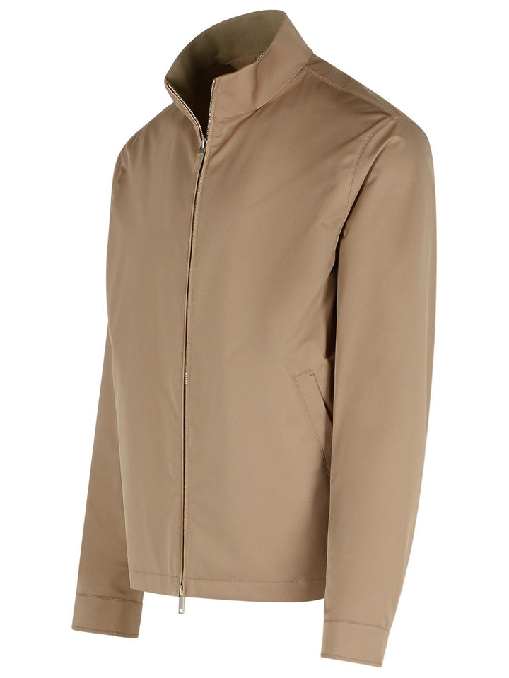 Zegna Beige Polyester Bomber Jacket Men