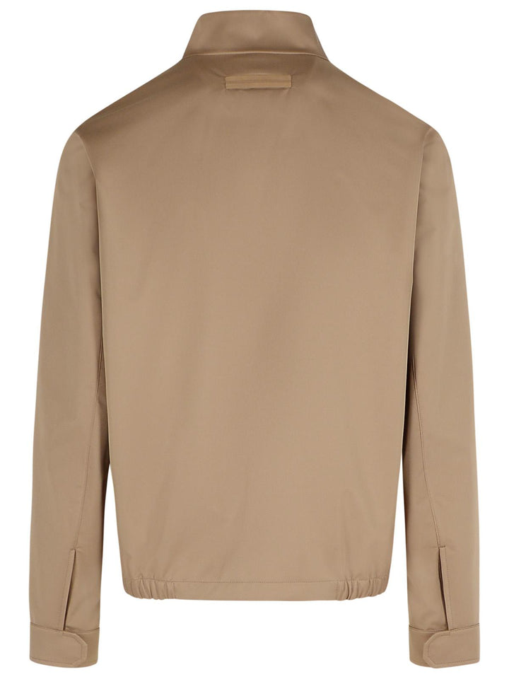 Zegna Beige Polyester Bomber Jacket Men