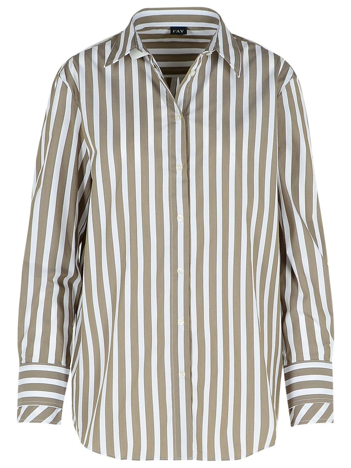 Fay Green Cotton Blend Shirt Women