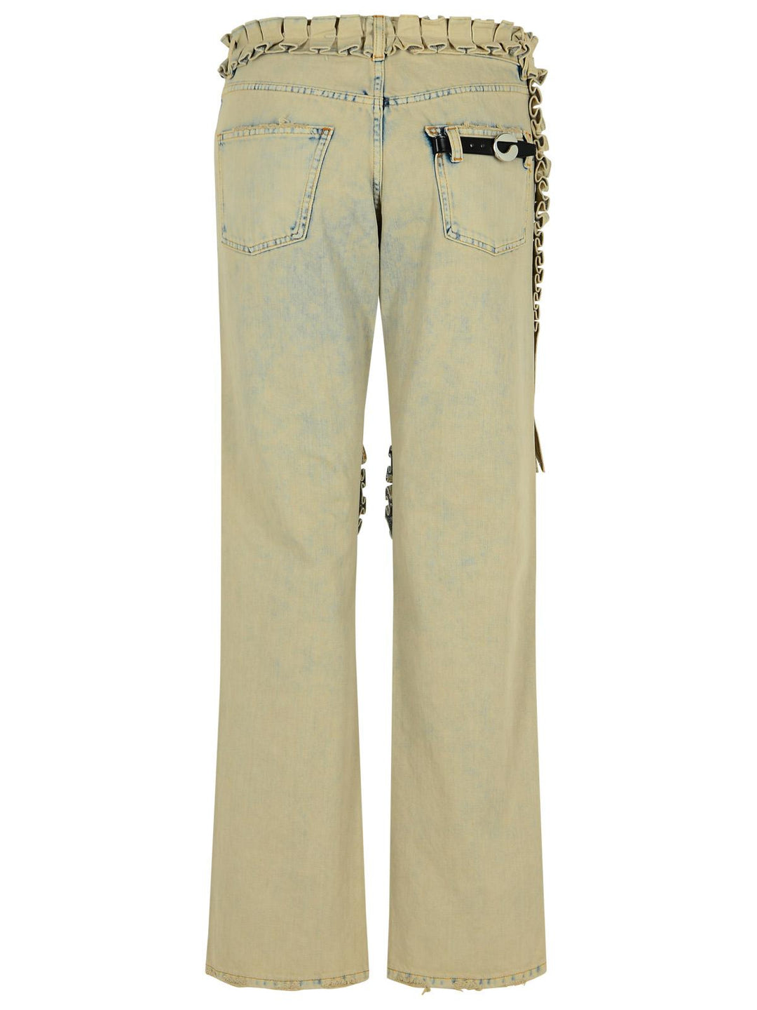 Coperni 'Ruffled' Grey Cotton Jeans Women