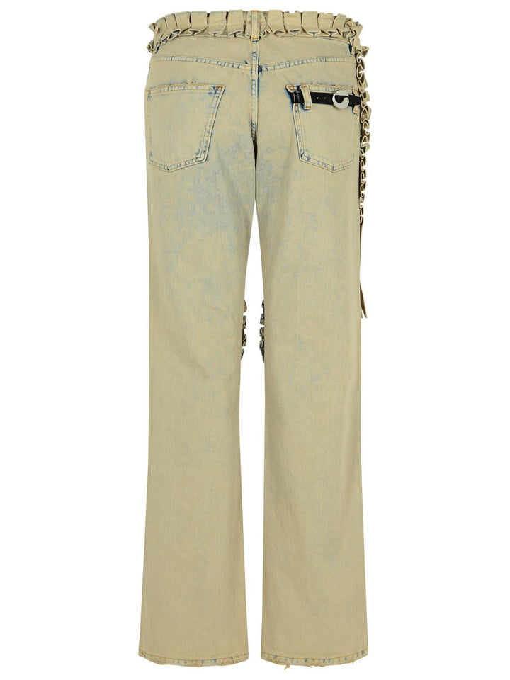 Coperni 'Ruffled' Grey Cotton Jeans Women