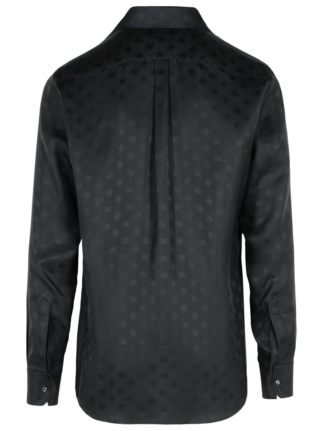 Dolce & Gabbana 'Monoram' Black Silk Shirt Men