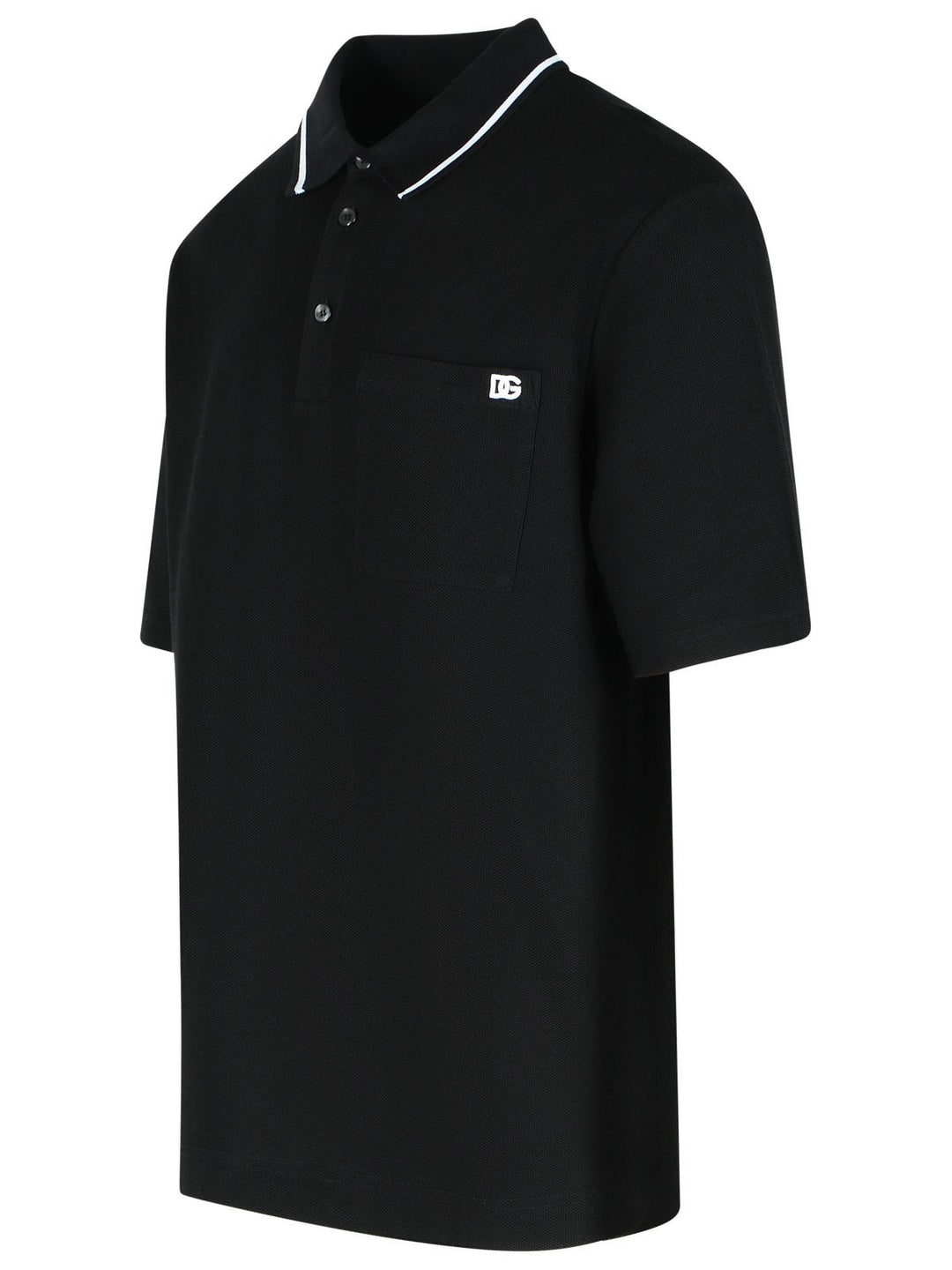 Dolce & Gabbana Black Cotton Polo Shirt Men