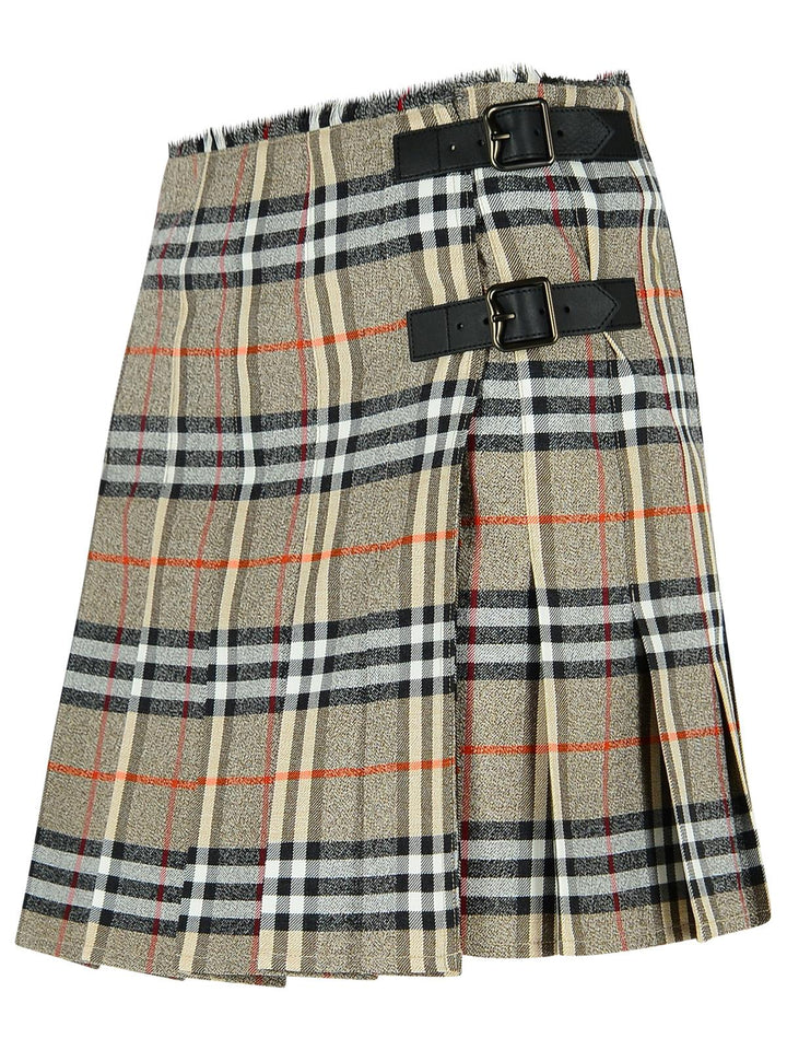 Burberry Grey Wool Mini Kilt Women