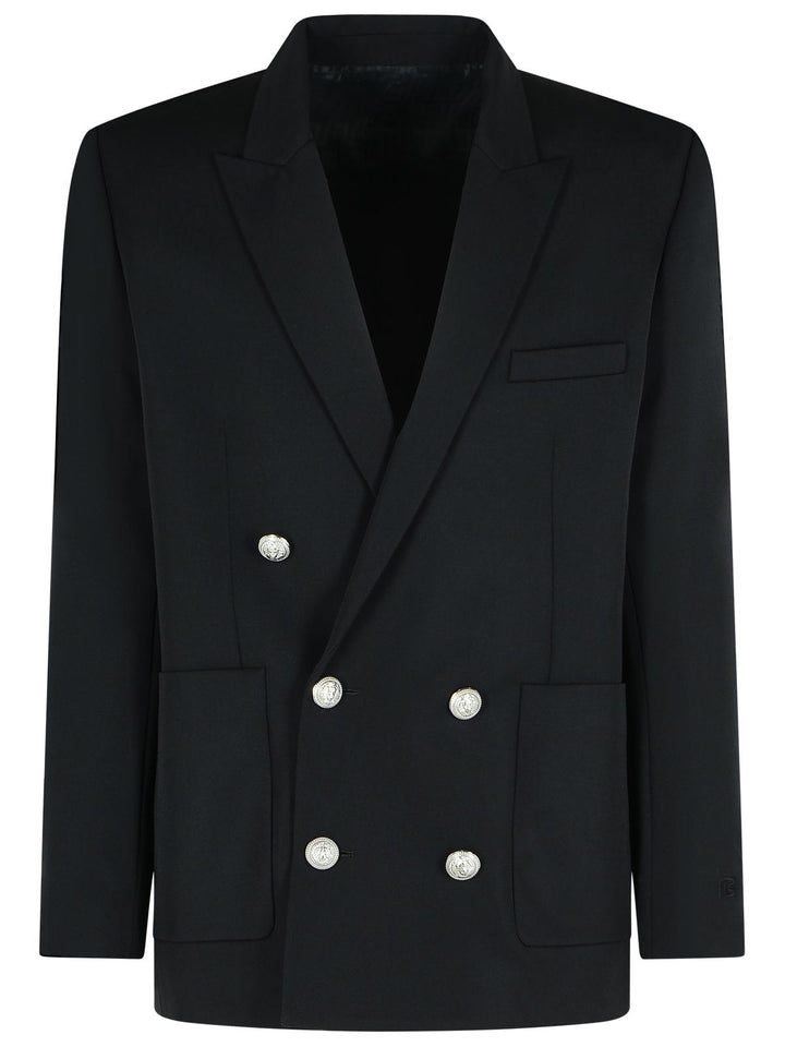 Balmain Black Virgin Wool Blazer Men