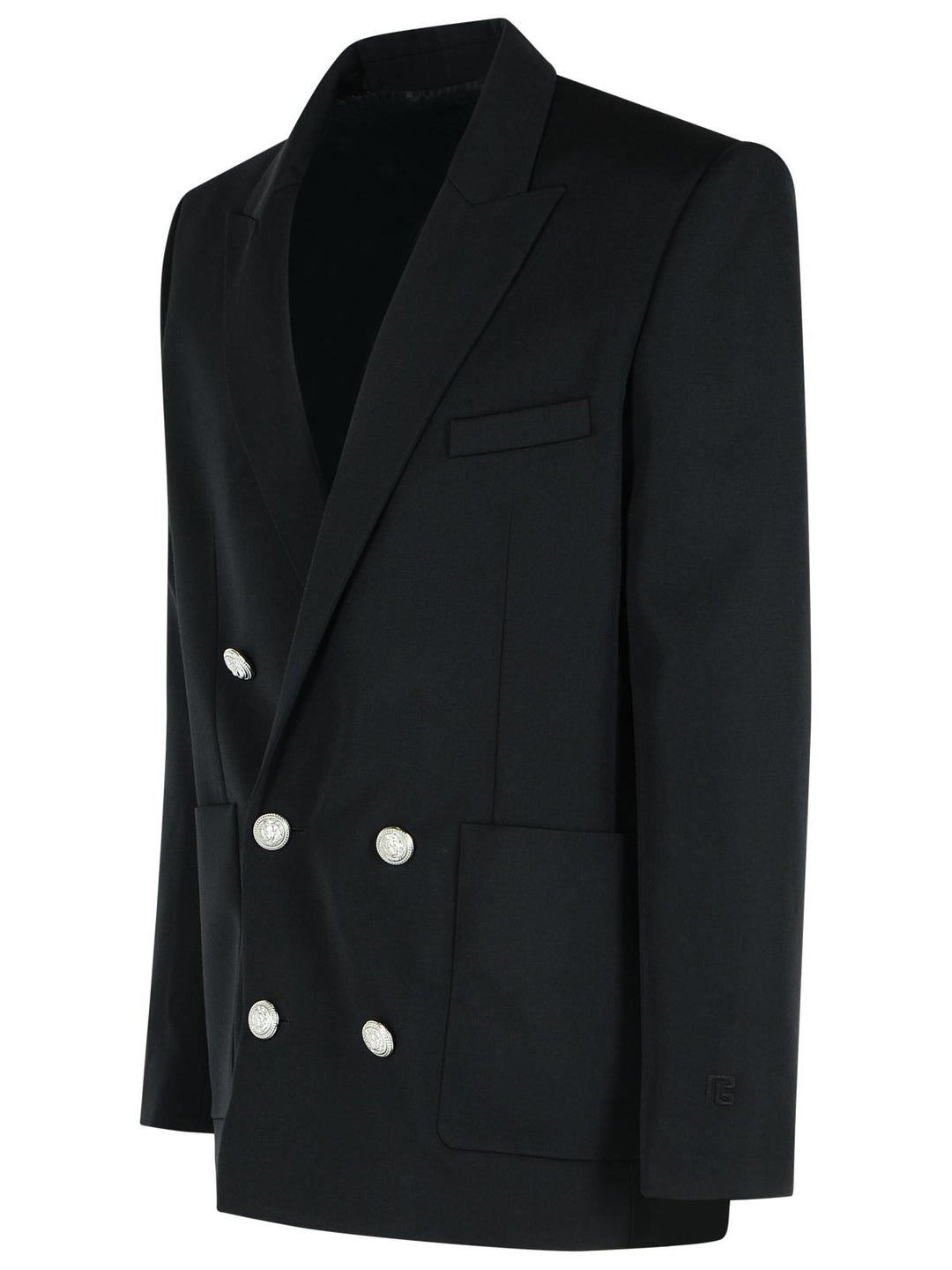 Balmain Black Virgin Wool Blazer Men