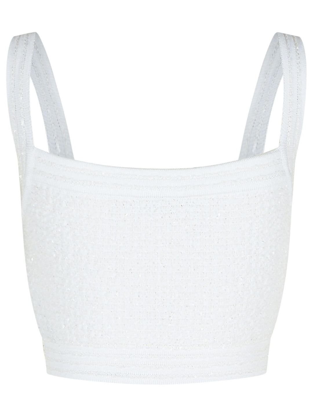 Balmain White Cotton Blend Top Women