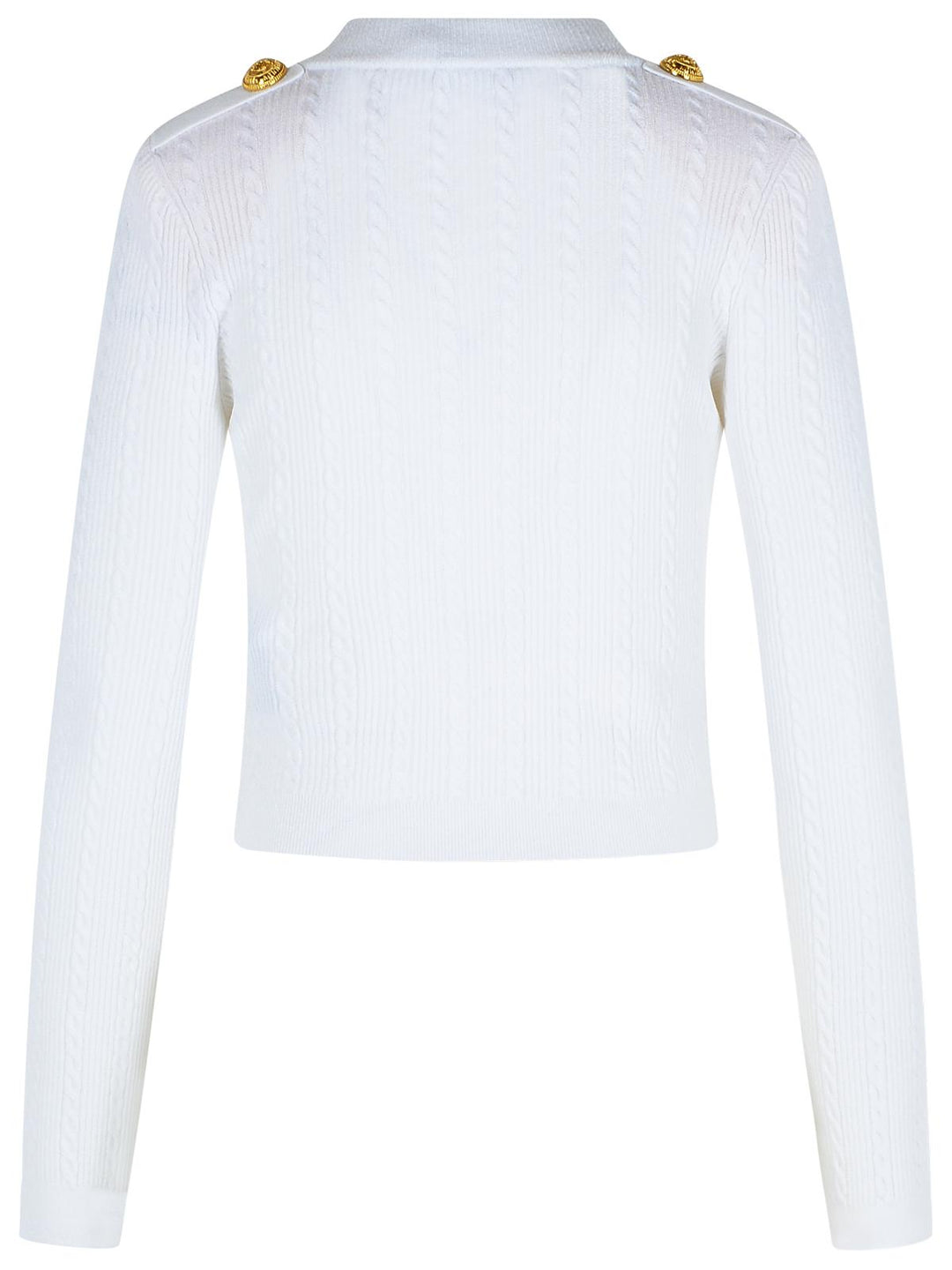 Balmain White Viscose Blend Cardigan Women
