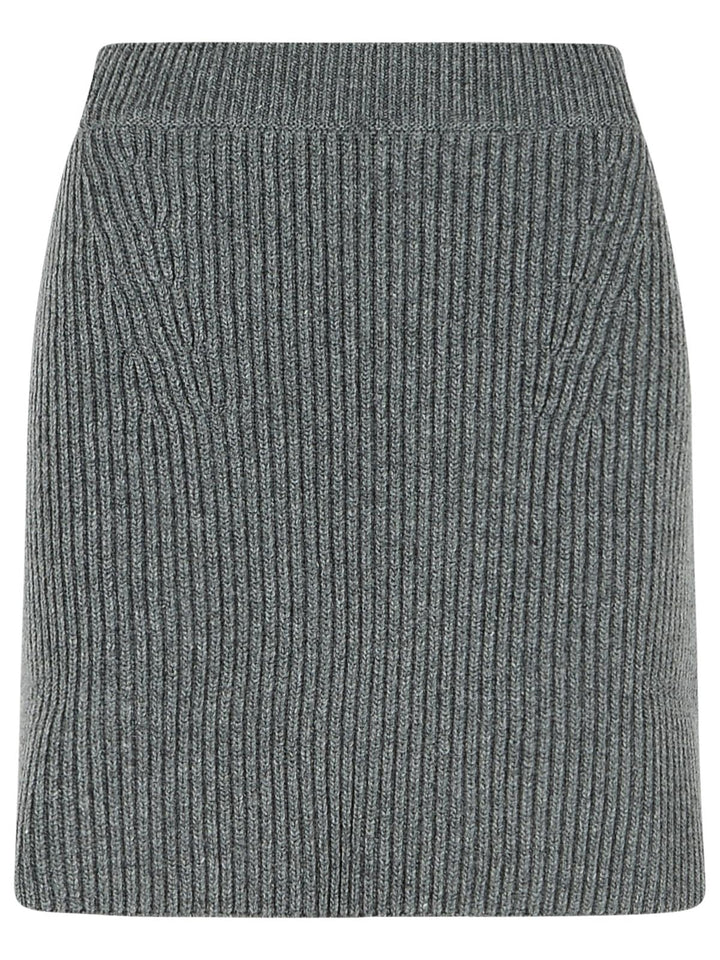 Jil Sander Grey Wool Miniskirt Women