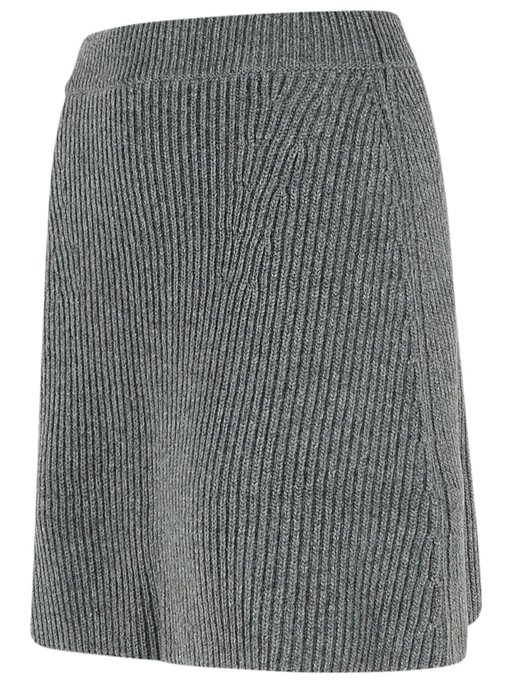 Jil Sander Grey Wool Miniskirt Women
