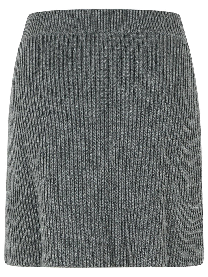 Jil Sander Grey Wool Miniskirt Women