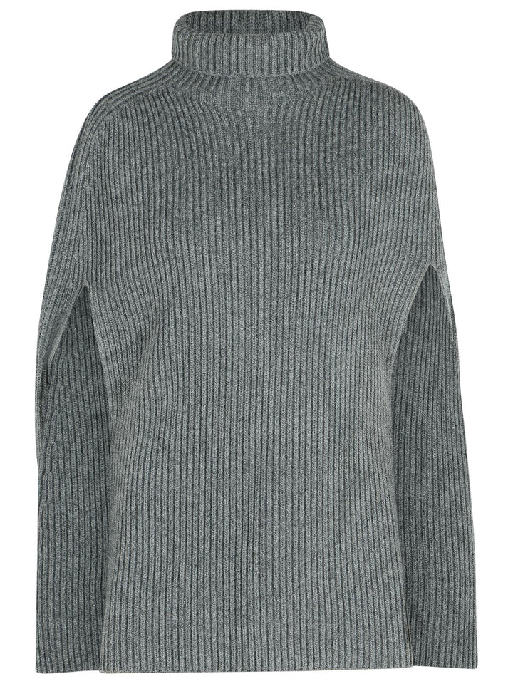 Jil Sander 'Koala' Grey Wool Turtleneck Cape Women