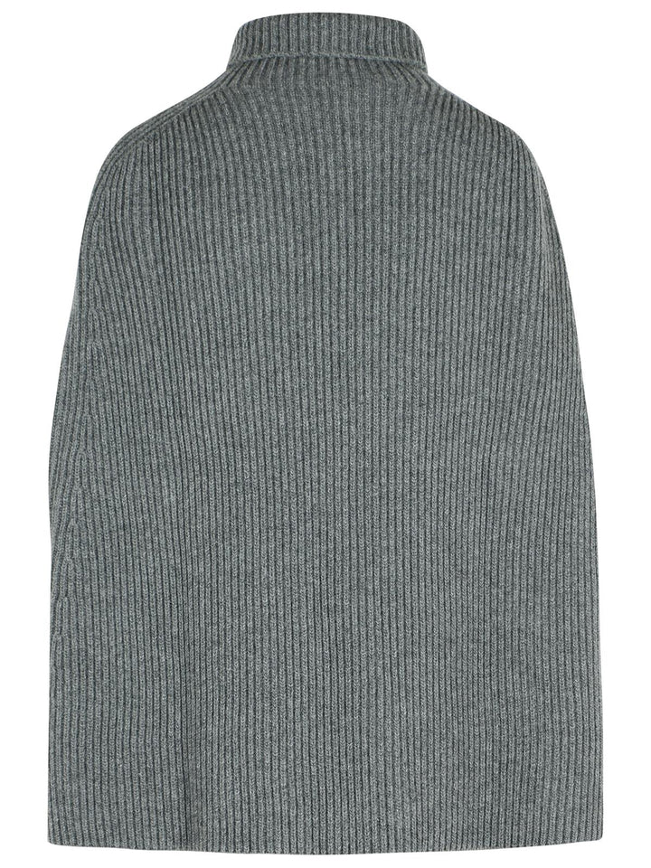 Jil Sander 'Koala' Grey Wool Turtleneck Cape Women