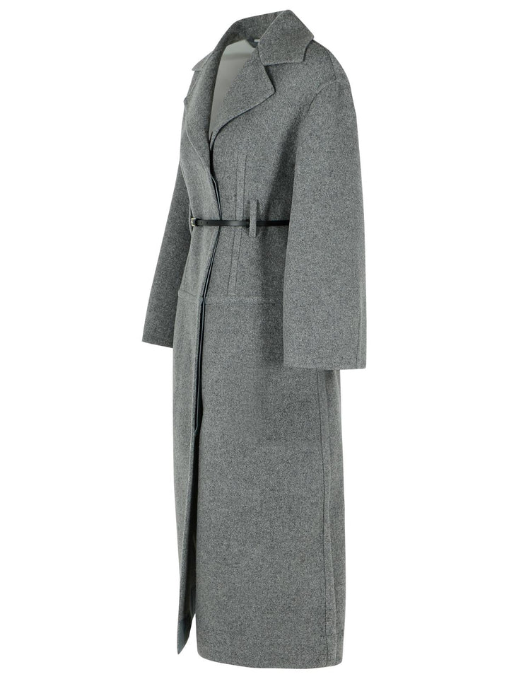 Jil Sander Grey Virgin Wool Coat Women