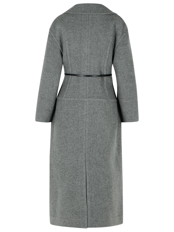 Jil Sander Grey Virgin Wool Coat Women