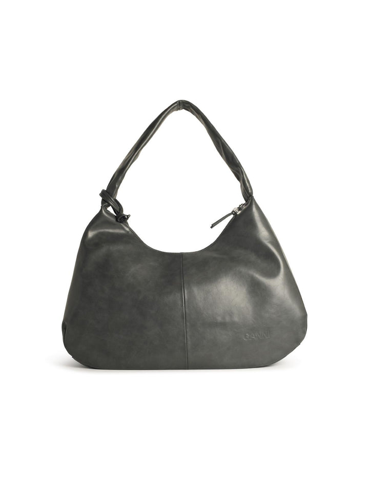 Ganni 'Bou Xxl' Grey Leather Blend Bag Women