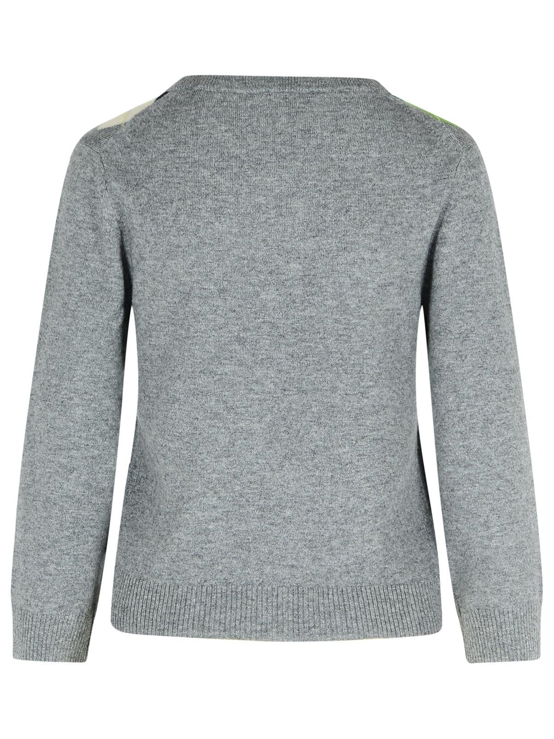 Ganni Grey Checked Cashmere Blend Cardigan Women