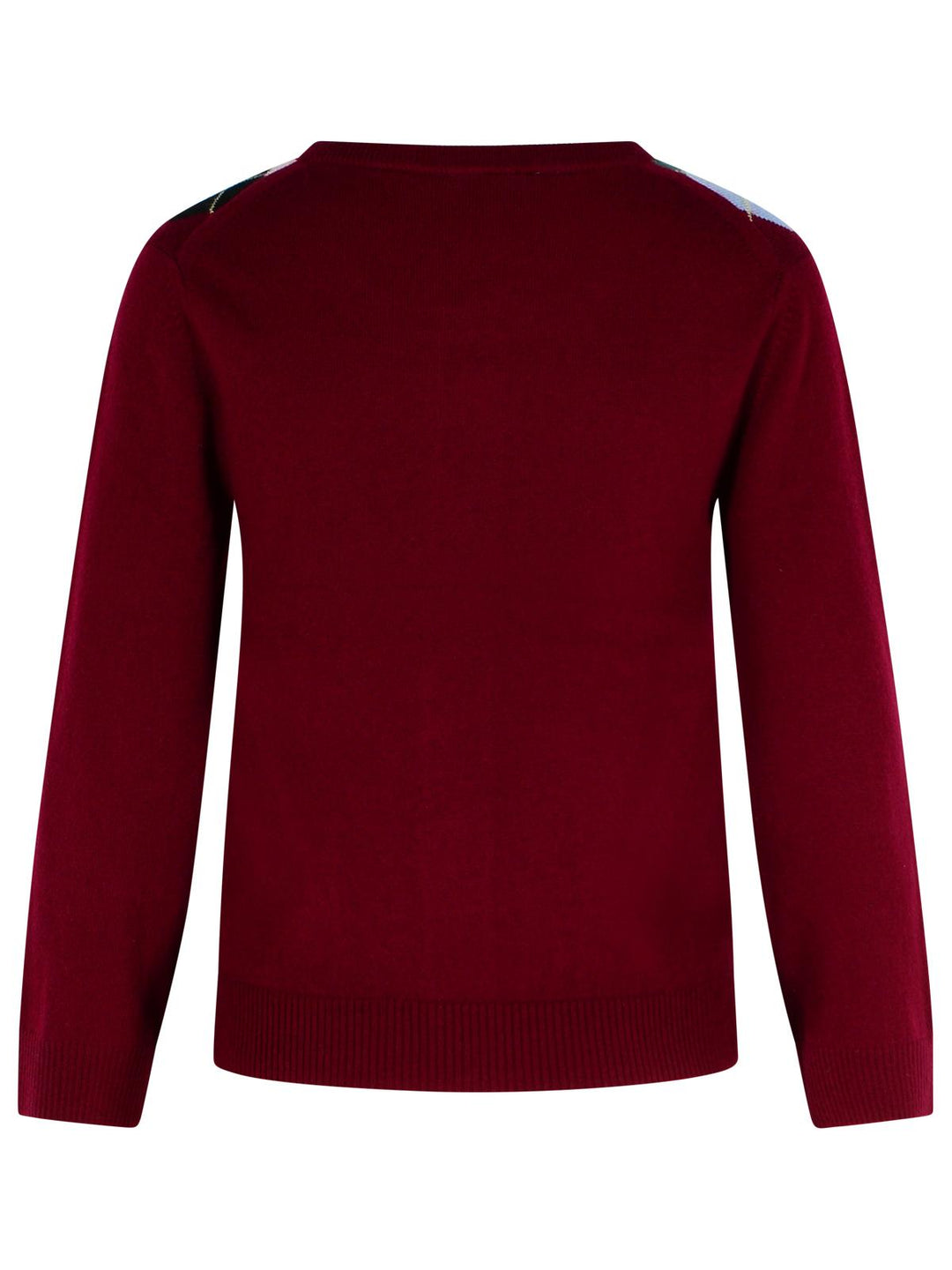 Ganni Burgundy Merino Wool Blend Check Cardigan Women