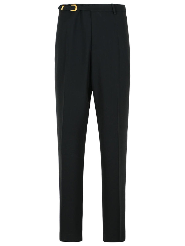 Versace Black Virgin Wool Blend Patalone Men