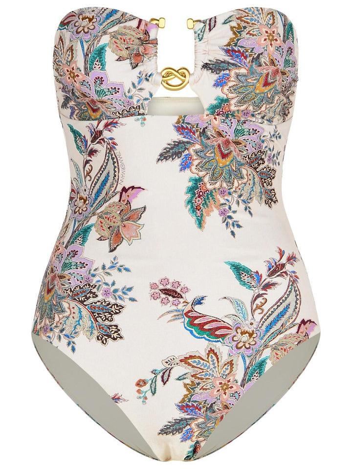 Zimmermann 'Rihannon' One-Piece Swimsuit In Cream Polyamide Blend Women