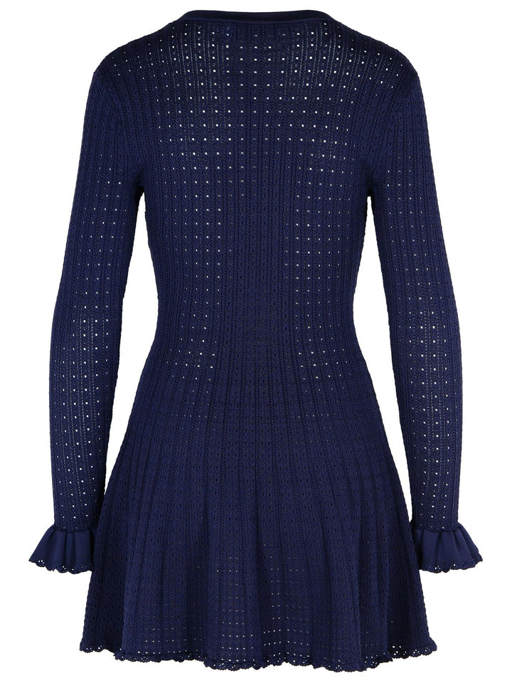 Self Portrait 'Crochet' Dress In Blue Viscose Blend Women