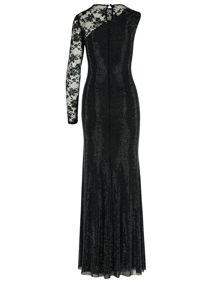 Self Portrait 'Rhinestone' Black Polyester Dress Women