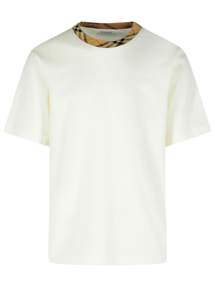 Burberry 'Ryan In Cotone Bianca Con Finiture 'Check' T-Shirt Men