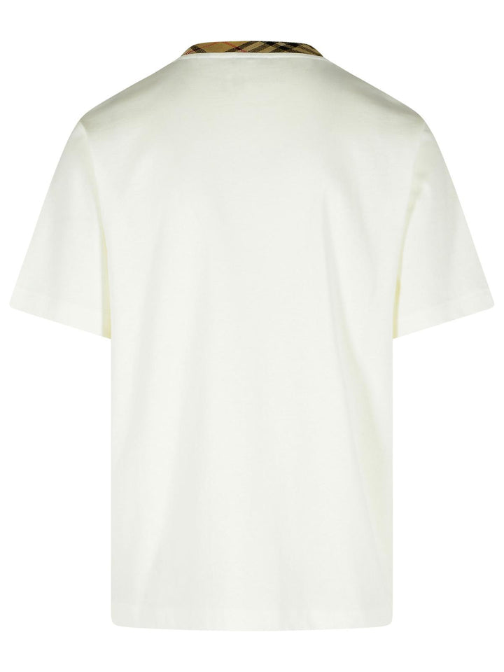 Burberry 'Ryan In Cotone Bianca Con Finiture 'Check' T-Shirt Men