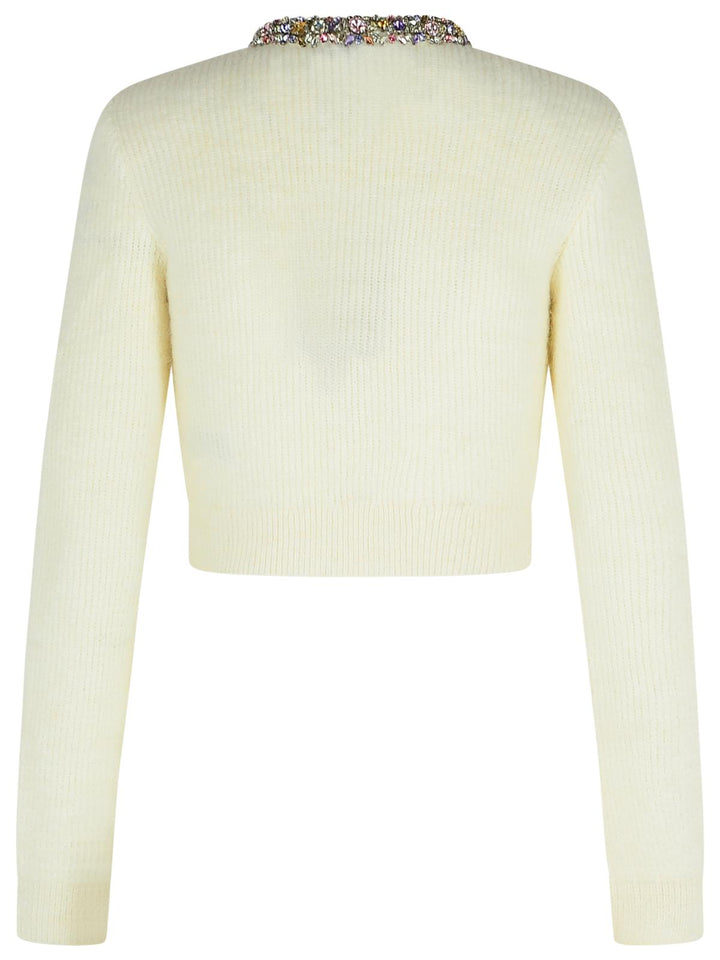 Self Portrait Cream Alpaca Blend Cardigan Women