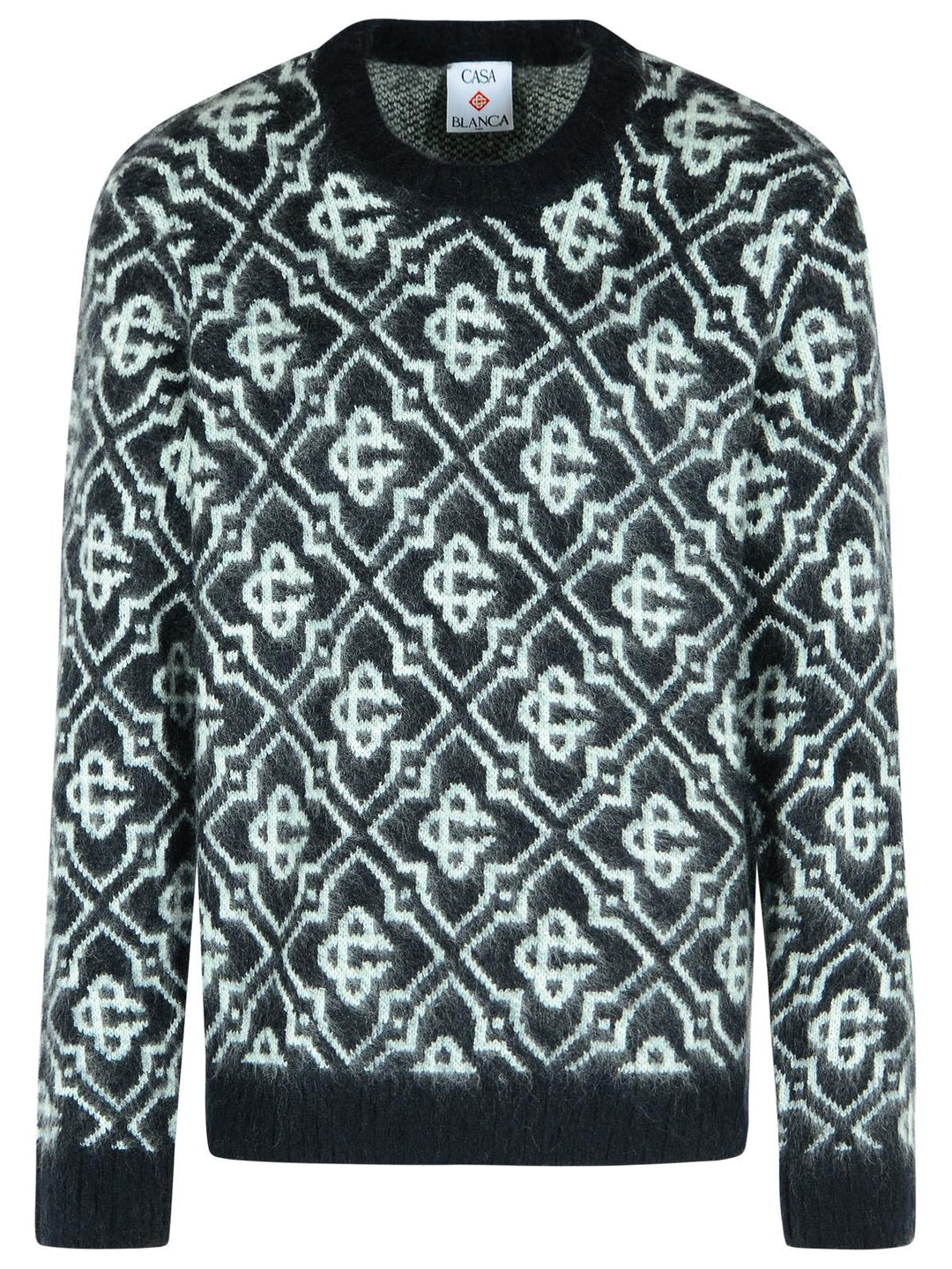 Casablanca Black Mohair Blend Monogrammed Sweater Men