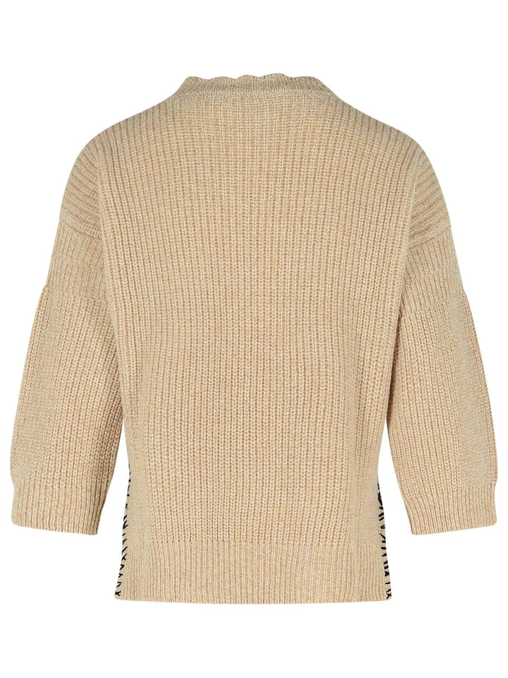 Marni Beige Mouliné Virgin Wool Sweater With &