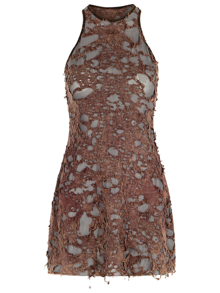 Diesel Brown Cotton Blend Dress Women