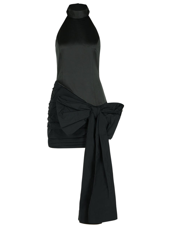 Rotate Dress With Bow In Black Polyester Women